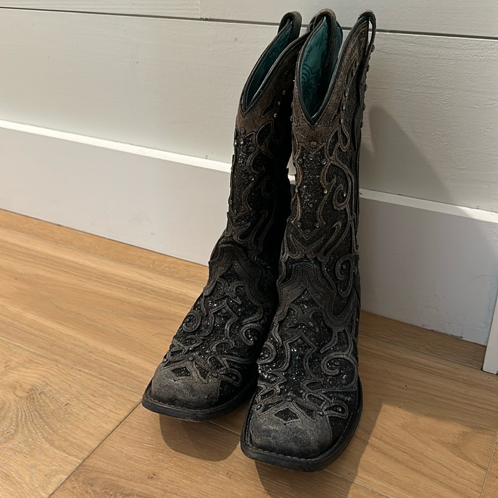 Corral Women's Glitter Inlay Square-Toe Boots
